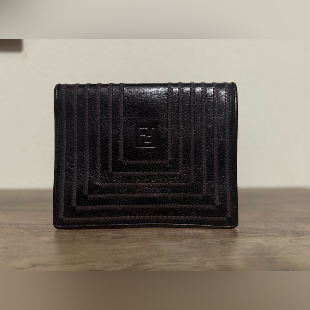Fendi S.A.S Roma stitched leather clutch / crossbody Italy | COA Completed